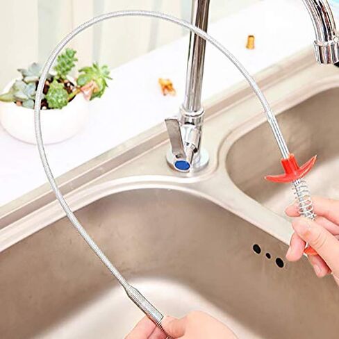Sewer Anti-Blocking Garbage Clip Lengthening Four-jaw Picking Artifact Household Garbage Clip Pipe Foreign Body Dredging Spring Tube Dredge Tool Cleaning Tool, 160CM in Saudi Arabia