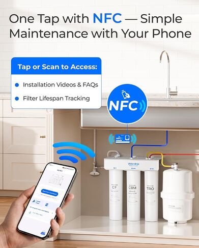 Waterdrop T3-T 220 GPD، نظام التناضح العكسي لإعادة التمعدن 7 مراحل، 2:1 نقي للتصريف، نظام تنقية مياه معتمد NSF/ANSI 372، فلتر مياه RO تحت الحوض مع خزان مياه، لا حاجة إلى طاقة in Kuwait