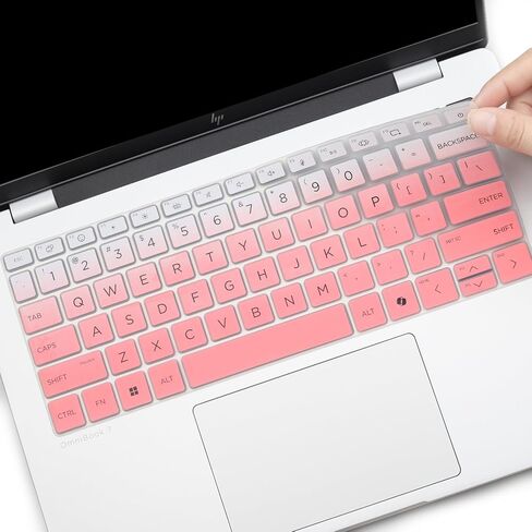 Keyboard Cover for 2025 HP OmniBook 5 Flip 14-fp0057nr 14-fp0023dx 14-fp0750ng 14-fp0950nd 14-fp0765ng 14-fp0540nd 14" Laptop US Layout Silicone Keyboard Protective Skin-OmbrePink in Saudi Arabia