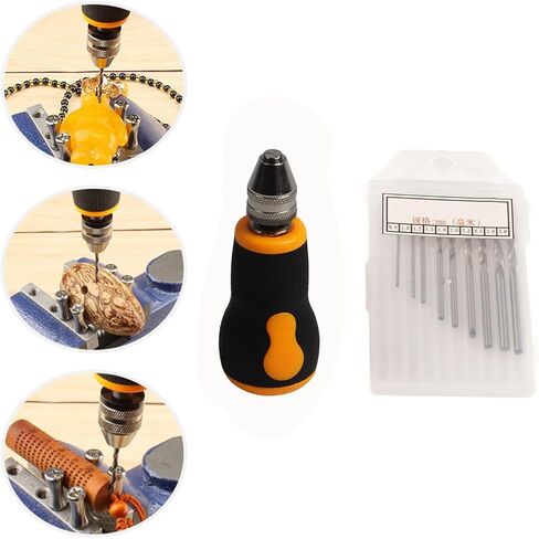 Hand Drill Manual, Mini Craft Drill Set Manual Drill Tool, With 10 PCS Twist Drill Bits 0.8 to 3.0mm, Micro Drill Bit Set for Art Craft Collection in Saudi Arabia