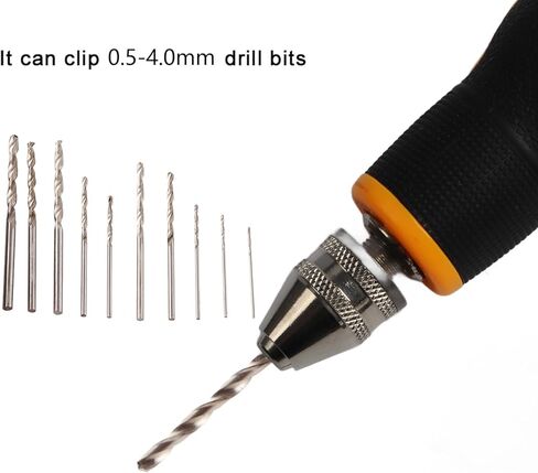 Hand Drill Manual, Mini Craft Drill Set Manual Drill Tool, With 10 PCS Twist Drill Bits 0.8 to 3.0mm, Micro Drill Bit Set for Art Craft Collection in Saudi Arabia