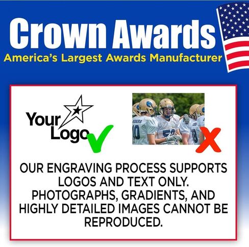 Crown Awards 7" Add Your Own Logo Corporate Award, Custom Logo Voyage Acrylic Trophy Includes Free Custom Art Design and Personalized Engraving Text in Kuwait