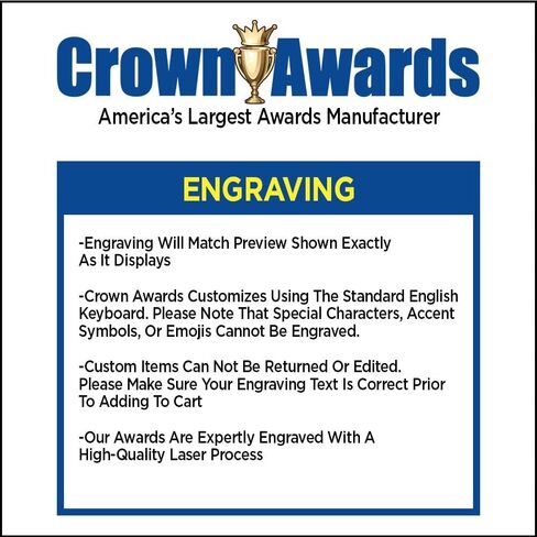 Crown Awards 7" Add Your Own Logo Corporate Award, Custom Logo Voyage Acrylic Trophy Includes Free Custom Art Design and Personalized Engraving Text in Kuwait