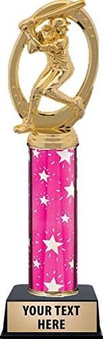 Crown Awards Softball Champ Female Trophies, Personalized Pink Softball Champ Female Trophy, Engraving Included Prime in Kuwait