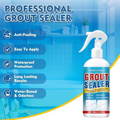 مانع تسرب الجص، مانع تسرب الجص المقاوم للماء لبلاط الدش، بخاخ مانع تسرب الجص والبلاط الشفاف، مانع تسرب الدش طويل الأمد للأرضيات والحمام والحجر والرخام والداخل والخارج (200 مل) in Kuwait