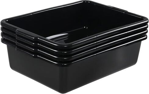 22 L Plastic Commercial Bus Tote Box, 4 Pack Large Food Service Bus Tub, Black Utility Bus Box in Saudi Arabia