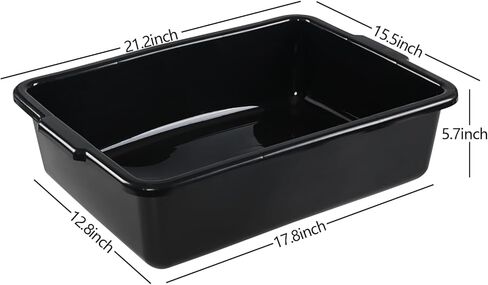 22 L Plastic Commercial Bus Tote Box, 4 Pack Large Food Service Bus Tub, Black Utility Bus Box in Saudi Arabia