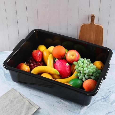22 L Plastic Commercial Bus Tote Box, 4 Pack Large Food Service Bus Tub, Black Utility Bus Box in Saudi Arabia