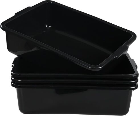 22 L Plastic Commercial Bus Tote Box, 4 Pack Large Food Service Bus Tub, Black Utility Bus Box in Saudi Arabia