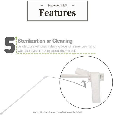 خدش الحكة ومطهر منظف للحكة وتنظيف الأذرع والساقين المغطاة بالصب من الحكة، تتضمن 2 عصا in Kuwait