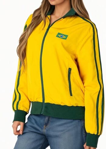VCM Brazil Shirt Zip Up Sweatshirts Jackets Brazil Graphic Long Sleeve Casual Loose Aesthetic Trendy Outwear with Pockets in Saudi Arabia