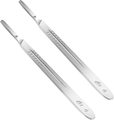 2 Pack Stainless Steel Scalpel Handle # 4, Scalpel Knife Holder Fits Blades No. 20, 21, 22, 23, 24 and 25 Perfect for Student Educational-Use Daily Use DIY Crafts Repair Equipment in Kuwait