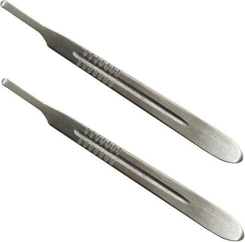2 Pack Stainless Steel Scalpel Handle # 4, Scalpel Knife Holder Fits Blades No. 20, 21, 22, 23, 24 and 25 Perfect for Student Educational-Use Daily Use DIY Crafts Repair Equipment in Kuwait