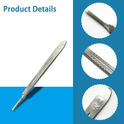 2 Pack Stainless Steel Scalpel Handle # 4, Scalpel Knife Holder Fits Blades No. 20, 21, 22, 23, 24 and 25 Perfect for Student Educational-Use Daily Use DIY Crafts Repair Equipment in Kuwait