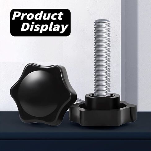 M6x20mm - 1.0 Threads Black Star Knobs, 16 PCS Threaded Knurled Thumb Nuts for Mechanical Instrument Replacing Umbrella Base in Saudi Arabia