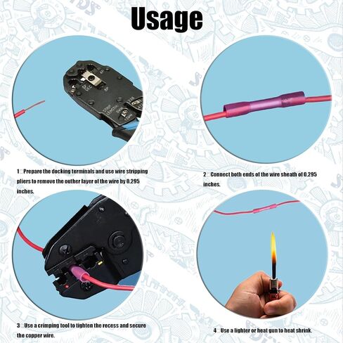 200Pcs 22-16 AWG Red Marine Grade Heat Shrink Butt Connectors – Waterproof Wire Splice Connectors – Tinned Copper, Adhesive Lined, Strong Crimps Butt Splice 22-16 in Saudi Arabia