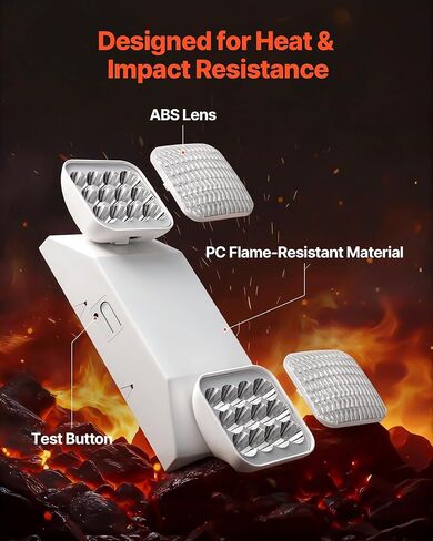 VEVOR 12 Pack Emergency Lights for Business, with Battery Backup, Commercial LED Emergency Exit Lighting Fixtures, AC 120/277V, with Two Square Head Adjustable, 90-Minute Backup, for Business, White in Saudi Arabia