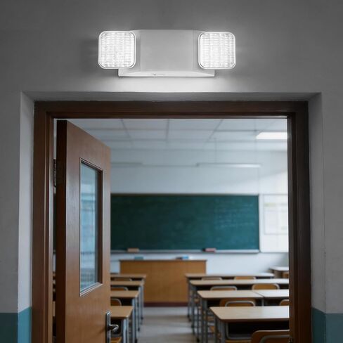 VEVOR 12 Pack Emergency Lights for Business, with Battery Backup, Commercial LED Emergency Exit Lighting Fixtures, AC 120/277V, with Two Square Head Adjustable, 90-Minute Backup, for Business, White in Saudi Arabia