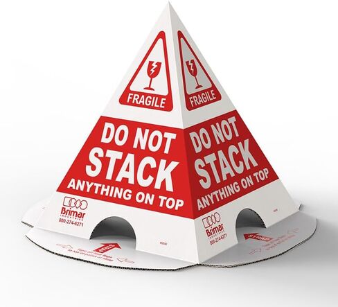Brimar - 8.5" × 8.5" × 10″ - Do Not Stack Cone (Set of 50 cones) - 3.55mm Corrugated Cardboard- Durable Construction - Highly Visible Design in Saudi Arabia