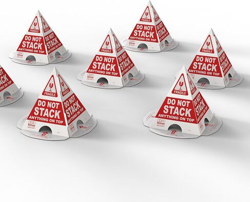 Brimar - 8.5" × 8.5" × 10″ - Do Not Stack Cone (Set of 50 cones) - 3.55mm Corrugated Cardboard- Durable Construction - Highly Visible Design in Saudi Arabia