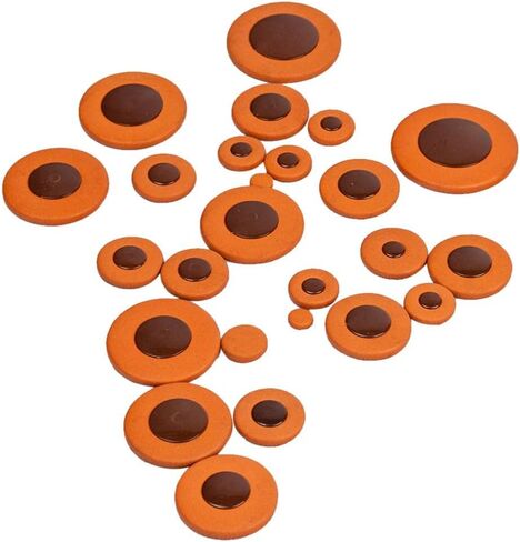 Baosity 25 Pieces of Set Leather Alto Saxophone Pads Saxophone Parts, Orange in Saudi Arabia