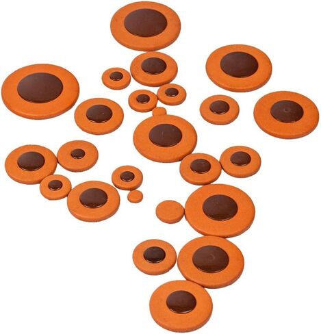 Baosity 25 Pieces of Set Leather Alto Saxophone Pads Saxophone Parts, Orange in Saudi Arabia