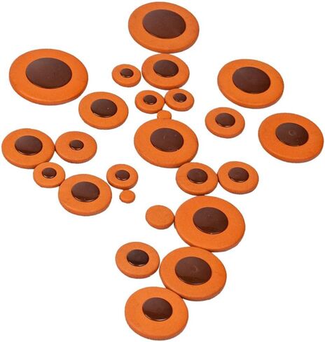 Baosity 25 Pieces of Set Leather Alto Saxophone Pads Saxophone Parts, Orange in Saudi Arabia