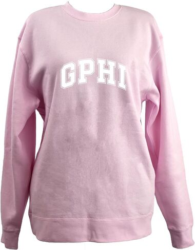 متجر نادي نسائي Gamma Phi Beta Sweatshirt - Sweece Crewneck Sweatshirt ، مع تصميم الحروف اليونانية اسكواش in Saudi Arabia