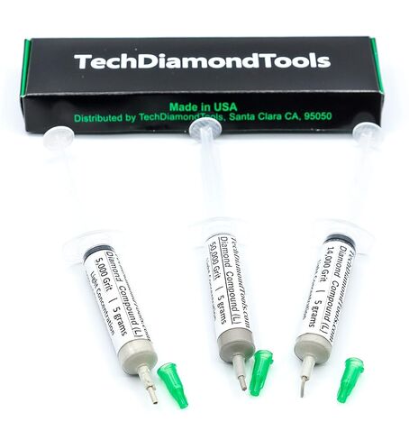 مجموعة TechDiamondTools مكونة من 3 معجون تلميع مركب تلميع الماس، صنع في الولايات المتحدة الأمريكية 5000 14000 50000 حصى للرخام والزجاج المعدني والصخور والمجوهرات والراتنج والأحجار الكريمة الفضية مع 10٪ من مسحوق الماس in Kuwait