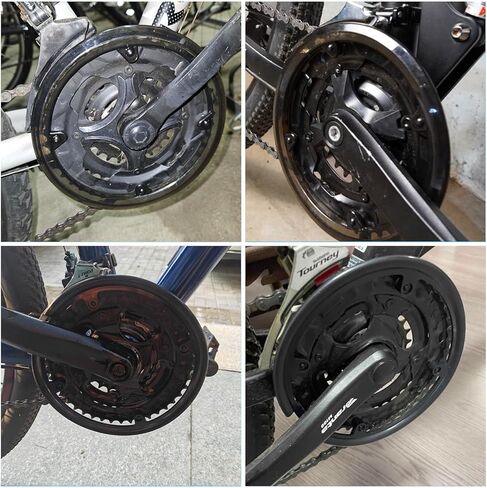 2PCS Bicycle Sprocket Cover Plastic Gear Shield with Screws Road and Mountain Bike Chain Protector Crankset Cover 9.6x10.6cm Black in Saudi Arabia