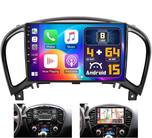 [4G+64G] ستيريو سيارة Android 13 لسيارة Nissan Juke 2011-2016، 9 بوصة 1280x720 HD شاشة تعمل باللمس راديو السيارة مع Carplay اللاسلكي Android Auto 32EQ DSP GPS Navigation AHD كاميرا احتياطية in Kuwait