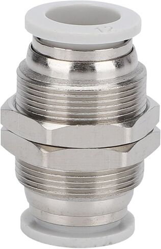 Pneumatic Connector PM-8 Bulkhead Through-Panel Quick-Connect PU Tube Quick-Insertion External Thread With Cap 4/6/10 2Pcs(BlackPM-4) in Saudi Arabia