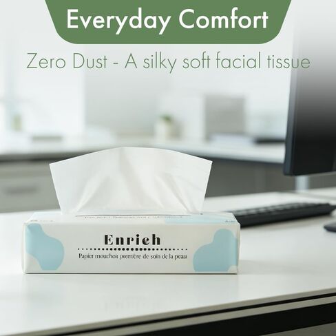 Enrich Facial Tissues – Silky-Smooth Comfort for Repeated Use, Low Dust (8 Packs, 960 Tissues, 3-Ply) in Saudi Arabia