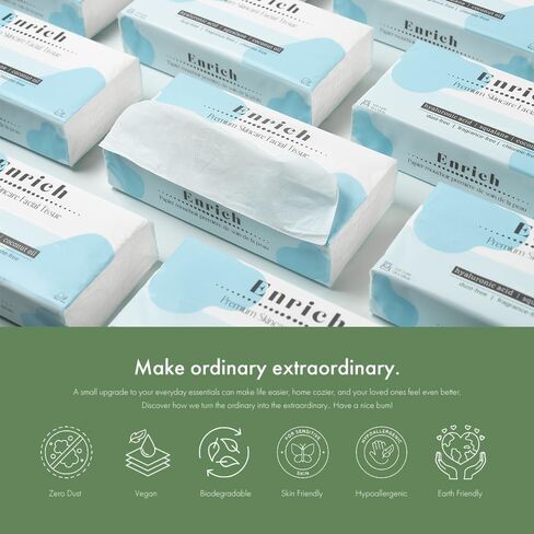 Enrich Facial Tissues – Silky-Smooth Comfort for Repeated Use, Low Dust (8 Packs, 960 Tissues, 3-Ply) in Saudi Arabia