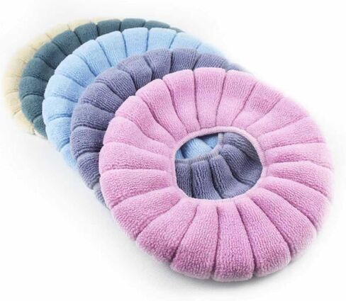 SKJ&CO Toilet Seat Cover Pads 5 Pcs, Soft Warm Toilet Seat Warmer Covers, 5 Assorted Colors, Reusable Washable Bathroom Toilet Seat Pads for Cold Weather，5 Colors Assorted in Saudi Arabia