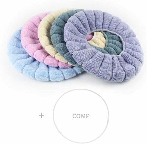SKJ&CO Toilet Seat Cover Pads 5 Pcs, Soft Warm Toilet Seat Warmer Covers, 5 Assorted Colors, Reusable Washable Bathroom Toilet Seat Pads for Cold Weather，5 Colors Assorted in Saudi Arabia