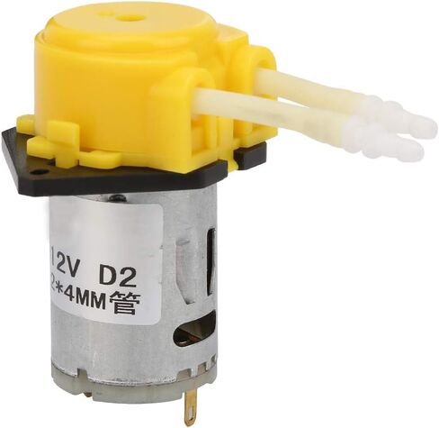 BRRNOO Dosing Pump, Micro Water Liquid DC12V 2 * 4mm Yellow For Aquarium Lab Analytical in Saudi Arabia
