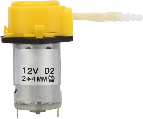 BRRNOO Dosing Pump, Micro Water Liquid DC12V 2 * 4mm Yellow For Aquarium Lab Analytical in Saudi Arabia