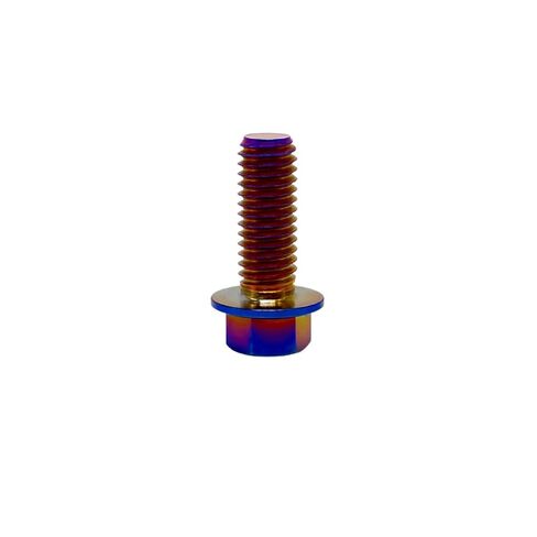 RISON-Titanium RISON Titanium Bolts Titanium Flanged Hex Head Bolt M6x1.0x15mm 6AL4V Aerospace Grade Ti Bolt Burnt Blue Titanium Bolt for Motorcycle Car Modification Pack of 5 in Saudi Arabia
