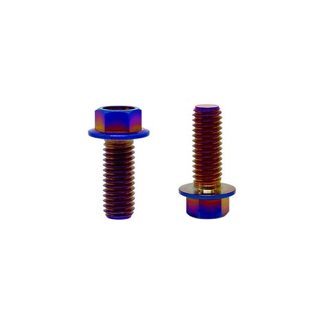 RISON-Titanium RISON Titanium Bolts Titanium Flanged Hex Head Bolt M6x1.0x15mm 6AL4V Aerospace Grade Ti Bolt Burnt Blue Titanium Bolt for Motorcycle Car Modification Pack of 5 in Saudi Arabia