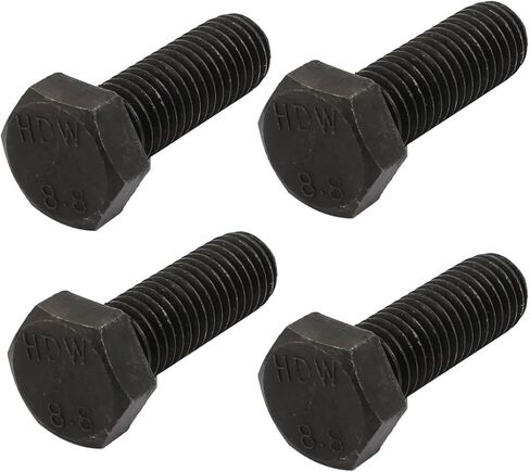 uxcell 8.8 Grade M12x35mm Full Threaded Left Hand Thread Hex Head Bolt Black 4pcs in Saudi Arabia
