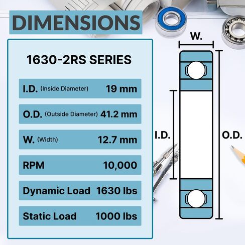 PGN (2 Pack) 1630-2RS Bearing - Lubricated Chrome Steel Sealed Ball Bearing in Saudi Arabia