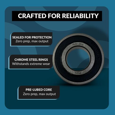 PGN (2 Pack) 1630-2RS Bearing - Lubricated Chrome Steel Sealed Ball Bearing in Saudi Arabia