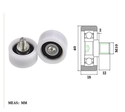 Externally Threaded POM Plastic-Coated Bearing BS620140-18C2L12M10 high wear-Resistant Nylon Threaded Guide Wheel in Saudi Arabia