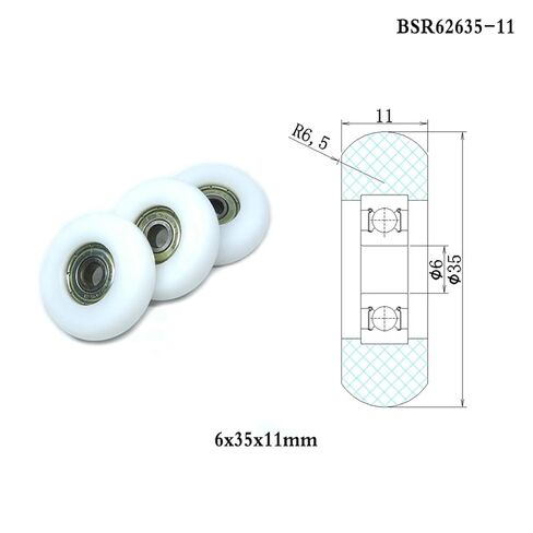 4 قطع BSR62635-11 بكرة مقعد القارب البلاستيكي مع محمل 6x35x11mm in Kuwait