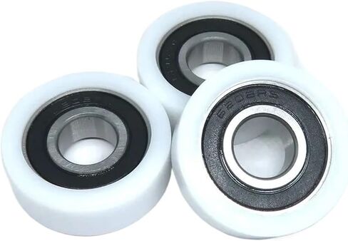 قطعتان من العجلات البلاستيكية مقاس 15x43x15 مم مع محامل BS620243-15 عجلات ناعمة من النايلون بقطر 43 مم لأدراج الأبواب والنوافذ in Kuwait