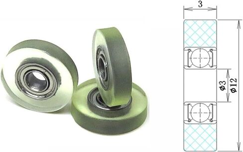 5 قطع 12 مللي متر القطر الخارجي بكرات مغلفة بالبولي يوريثين الصغيرة مع محامل 683Z 3x12x3 مللي متر PU68312-3 بكرات خزانة مطلية بالبولي يوريثان 3*12*3 in Kuwait