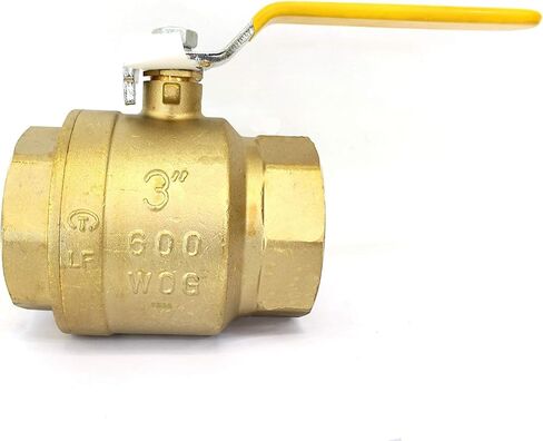 3" Brass Ball Valve Female Threaded IPS Full Port Irrigation Water Valves Yellow Mechanical Lever Handle Inline Steam Oil ASME B 16.33 150 WSP 600 WOG Supplies Hot Cold Pipes CSA Approved in Saudi Arabia