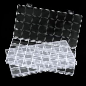 Greentime 2 Pack 32 Grids Clear Plastic Storage Organizer Boxes, Bead Storage Containers for Small Parts Crafts Jewelry Fishing Tackle in Kuwait