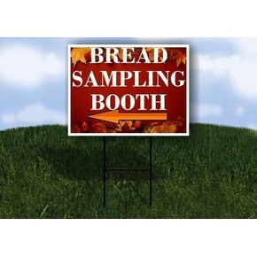 Bread Sampling Booth Autumn Frame Colorful Maple Leaves On Red Background Up Arrows A-Frame Single Sided 23x23 in. sign in Kuwait